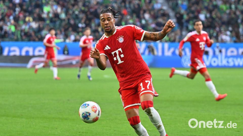 Michael Olise holte einen Strafstoß für die Bayern raus. Bild: Swen Pförtner/dpa
