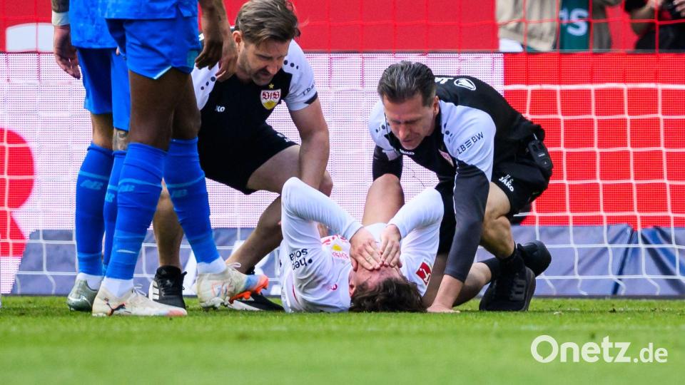VfB-Stratege Angelo Stiller musste behandelt werden. Bild: Tom Weller/dpa