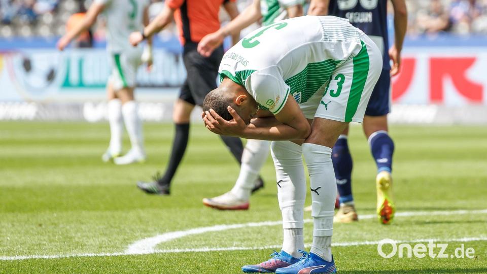 Maximilan Dietz reagiert nach einer der vielen vergebenen Torchancen. Bild: Andreas Gora/dpa