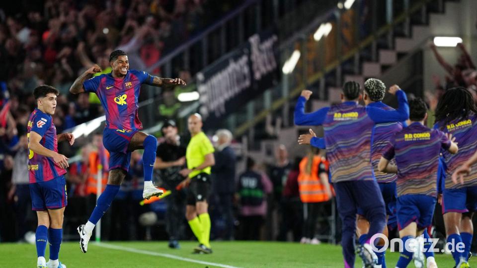 Marcus Rashford ließ den FC Barcelona und seine Fans bereits in der 9. Minute jubeln. Bild: Joan Mateu Parra/AP/dpa