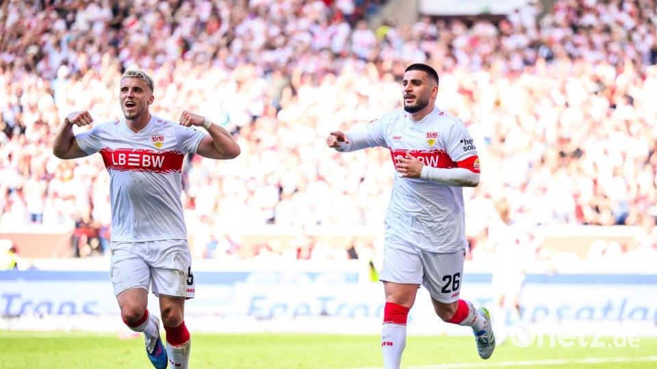Ermedin Demirovic (l.) zeigte bei Stuttgarts Sieg gegen Leverkusen eine starke Leistung. Bild: Tom Weller/dpa