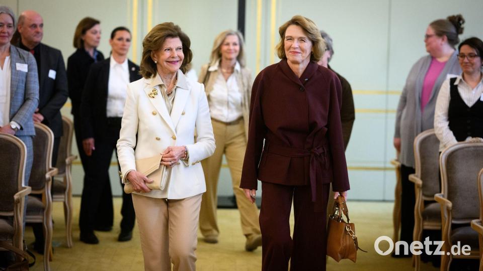 Gemeinsam für die Sache: Königin Silvia mit Elke Büdenbender. Bild: Bernd von Jutrczenka/dpa