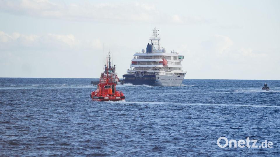 Die „Hondius“ hat den Hafen von Granadilla verlassen. Bild: Europa Press Canarias/EUROPA PRESS/dpa