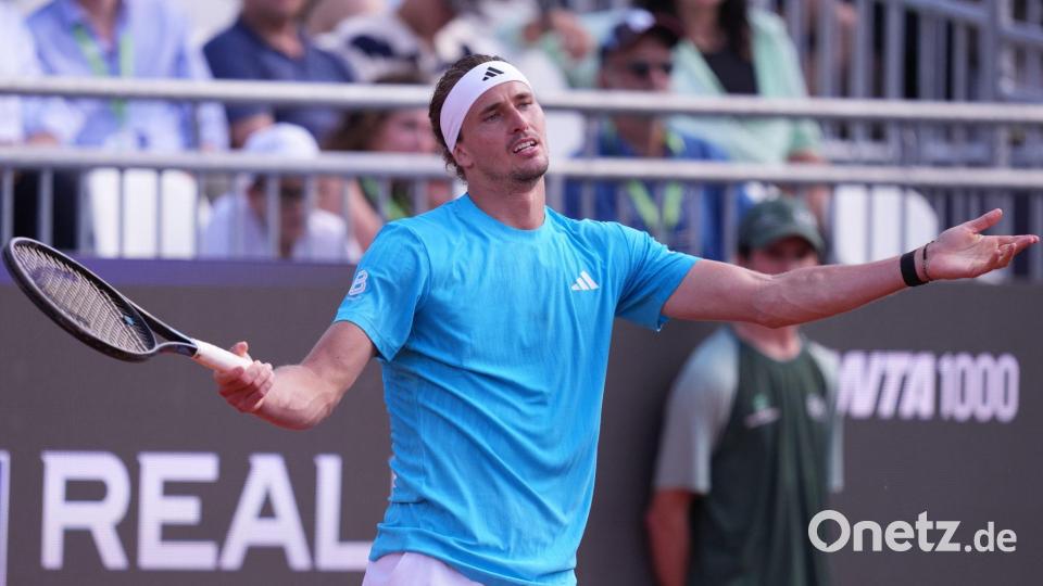 Alexander Zverev verlor im Rom überraschend im Achtelfinale. Bild: Alfredo Falcone/LaPresse/AP/dpa