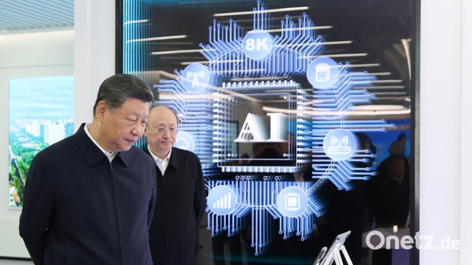 Es gibt einen Wettlauf zwischen China und den USA im KI-Bereich. (Archivbild) Bild: Sheng Jiapeng/Xinhua via AP/dpa