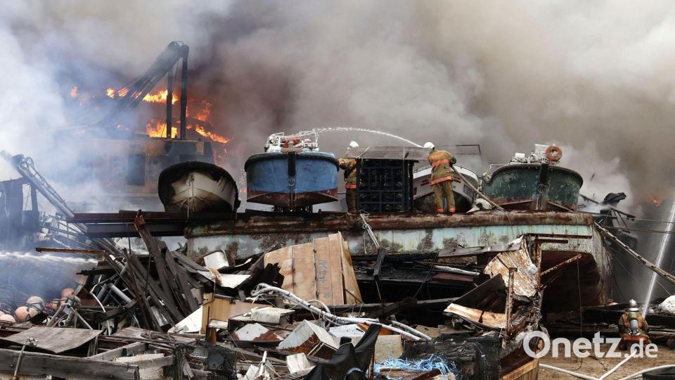 Die genaue Ursache für den Brand war zunächst nicht bekannt. Bild: -/kyodo/dpa