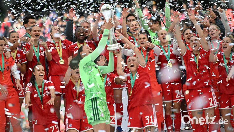 Die Münchnerinnen feiern wieder. Bild: Fabian Strauch/dpa