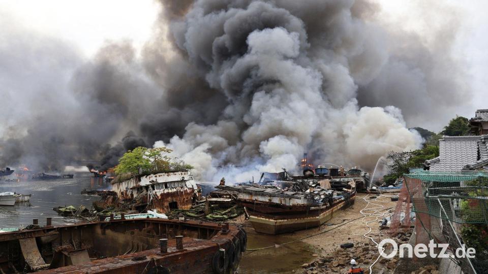 Über 350 Haushalte wurden zur Evakuierung aufgerufen. Bild: -/kyodo/dpa