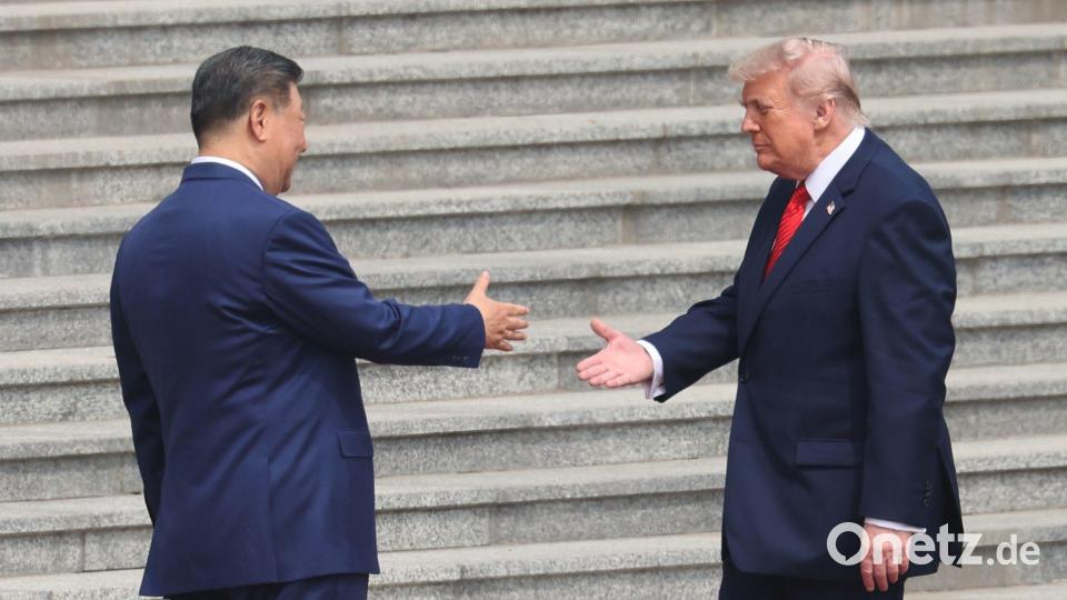 Trump trifft auf Xi. Bild: Maxim Shemetov/Pool Reuters/AP/dpa