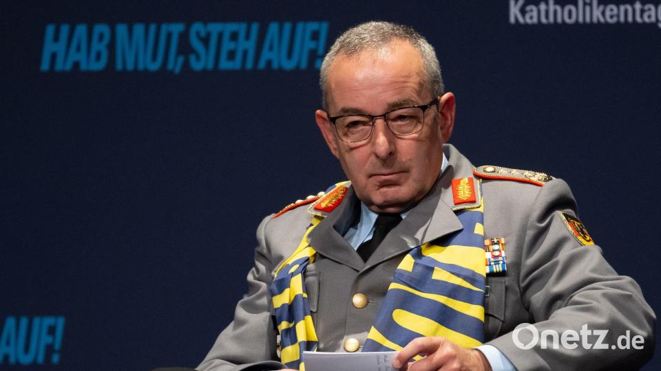Generalinspekteur Carsten Breuer spricht auf dem Katholikentag in Würzburg. Bild: Sven Hoppe/dpa