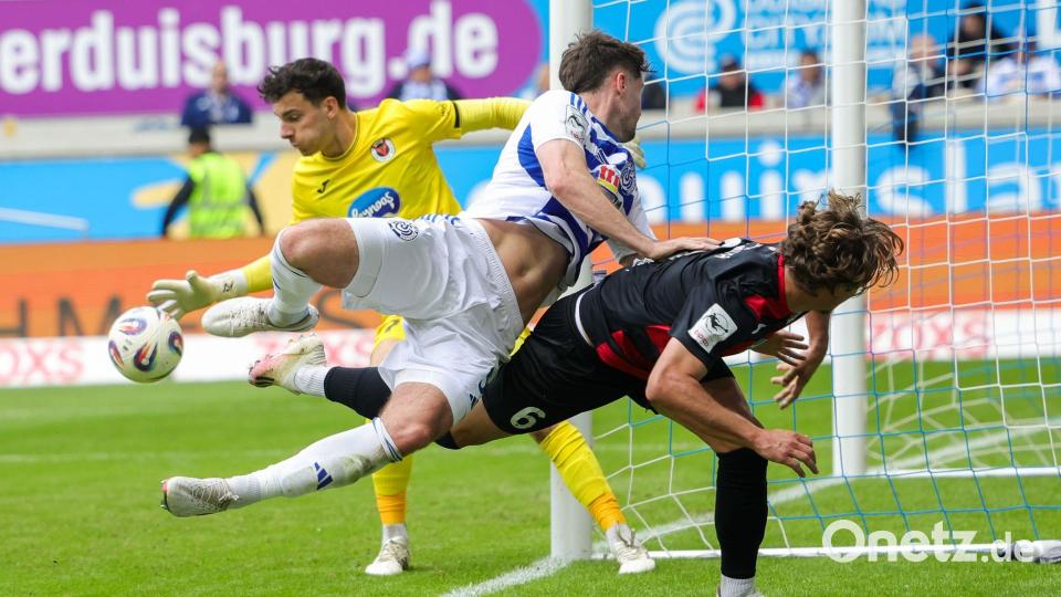 Der MSV Duisburg hat sich die Chance auf den Durchmarsch erhalten. Bild: Christoph Reichwein/dpa