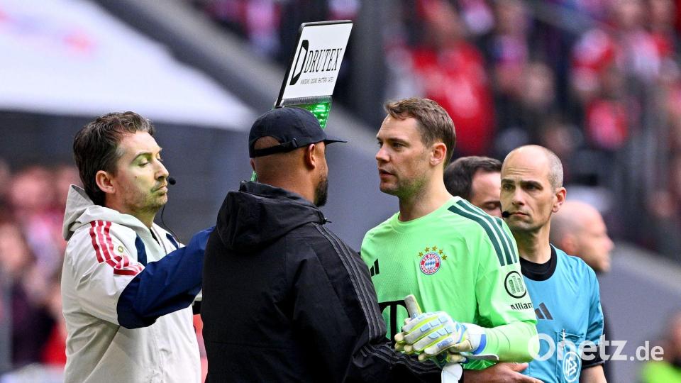 Manuel Neuer (grünes Trikot) wird im letzten Bundesliga-Spiel dieser Saison ausgewechselt. Bild: Tom Weller/dpa