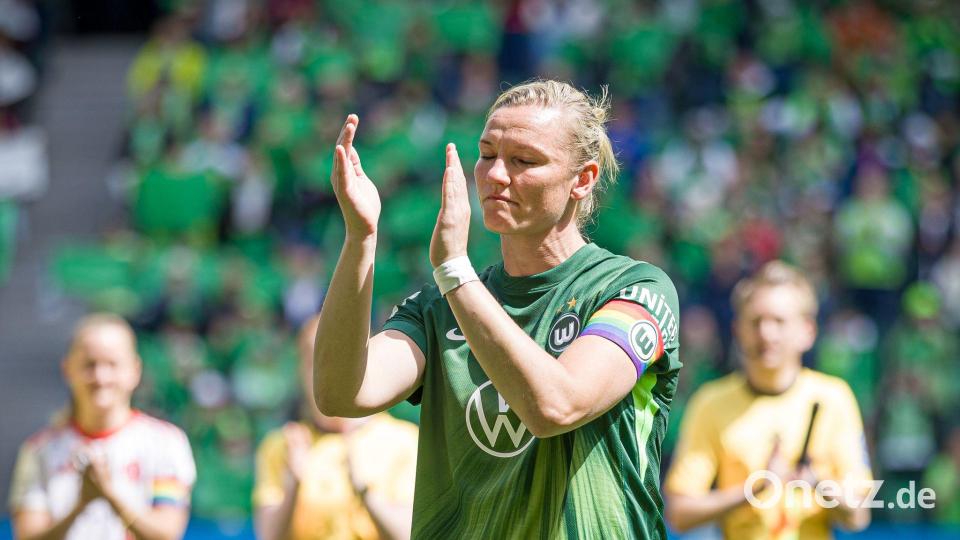 Alexandra Popp bei ihrem Abschiedsspiel in Wolfsburg. Bild: Moritz Frankenberg/dpa