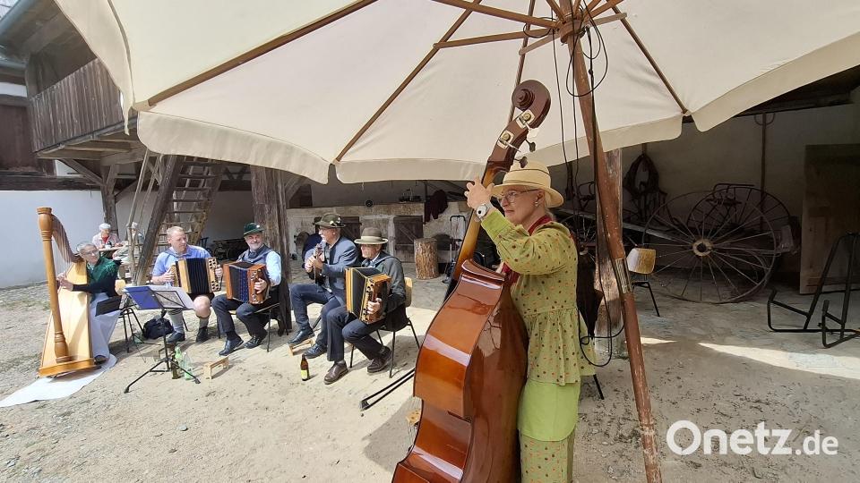 Die Gruppe "Fürs Gmiat" zog die Besucher beim Tag der Volksmusik in den Denkenbauernhof des Freilandmuseums. Bild: jua
