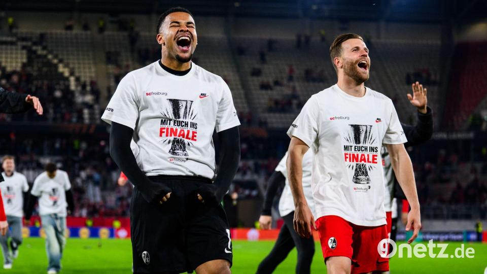 Möchten auch nach dem Endspiel wieder jubeln: Noah Atubolu (l) und Lucas Höler (r). (Archivbild) Bild: Tom Weller/dpa