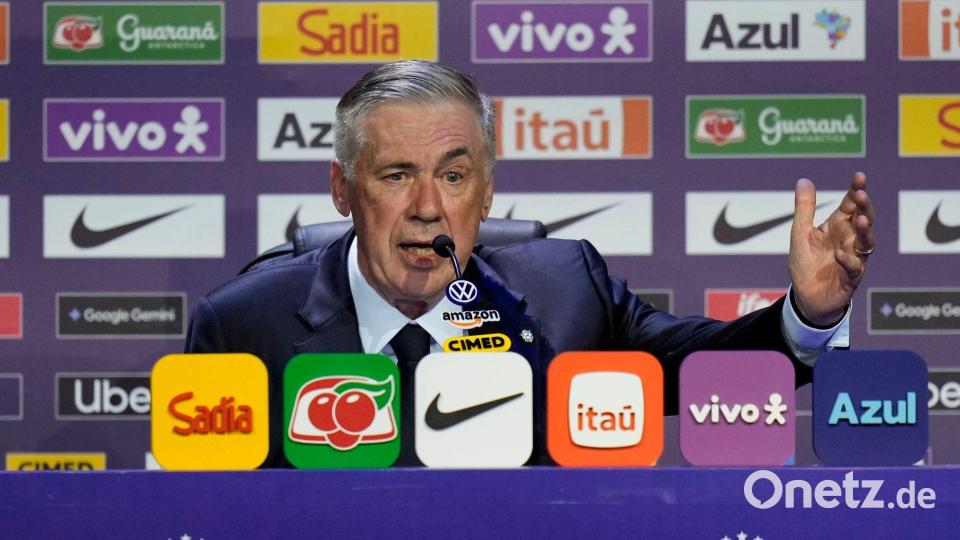 Brasiliens Trainer Carlo Ancelotti hat sein Aufgebot für die WM benannt. Bild: Silvia Izquierdo/AP/dpa