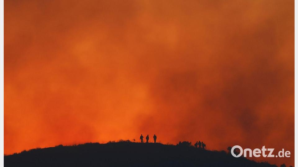Im Angesicht der Feuersbrunst - Feuerwehrleute in Simi Valley. Bild: Caroline Brehman/FR172323 AP/AP/dpa