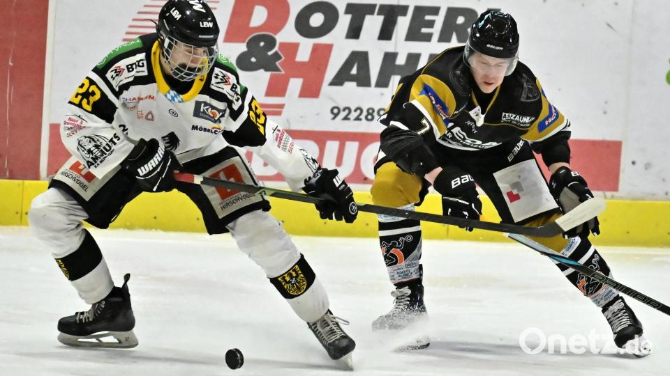 Der Vertrag von Matej Giesl (rechts) beim ERSC Amberg wurde nicht verlängert. Bild: Hubert Ziegler