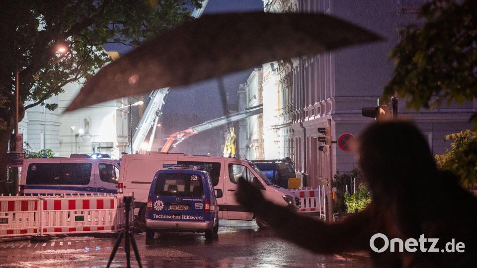 Am Abend begann es derweil in Görlitz zu regnen. Bild: Paul Glaser/dpa