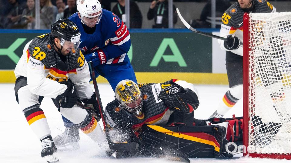 Gegen die USA zeigte das deutsche Team die bislang beste Leistung bei der WM. Bild: Andreas Becker/KEYSTONE/dpa