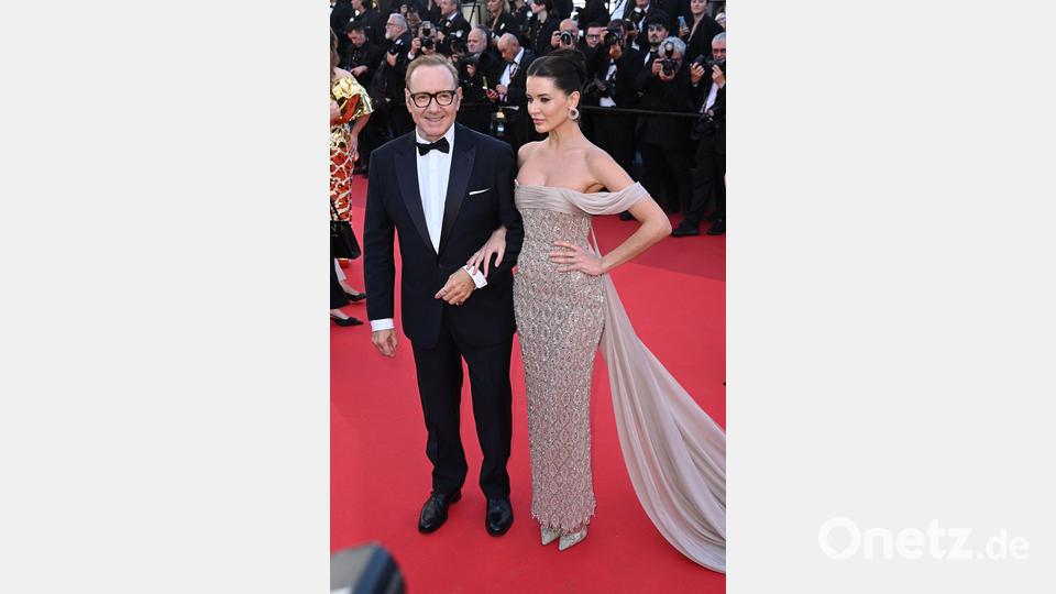 Spacey und Via Lemann sahen sich den Film „De Gaulle: Tilting Iron“ in Cannes an. Bild: Doug Peters/PA Wire/Press Association/dpa