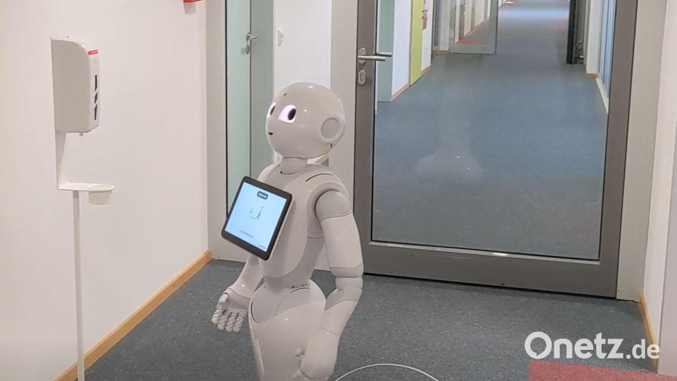 Ein Roboter an der OTH Amberg-Weiden. Die Hochschule dürfte eine Rolle dabei spielen, dass Weiden bei Unternehmensgründungen zuletzt gut da stand. Bild: Steffen Hamm/OTH