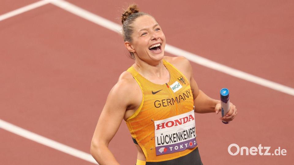 Gina Lückenkemper will in diesem Jahr auch sportlich Grund zur Freude haben. (Archivbild) Bild: Oliver Weiken/dpa