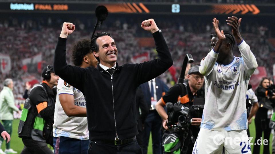 Villa-Trainer Trainer Unai Emery wurde von den internationalen Medien gefeiert. Bild: Mustafa Alkac/dpa