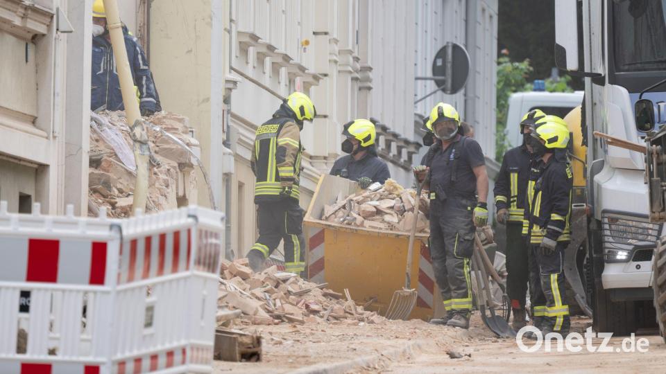 Drei Leichen wurden nach dem Hauseinsturz in Görlitz geborgen. Bild: Sebastian Kahnert/dpa