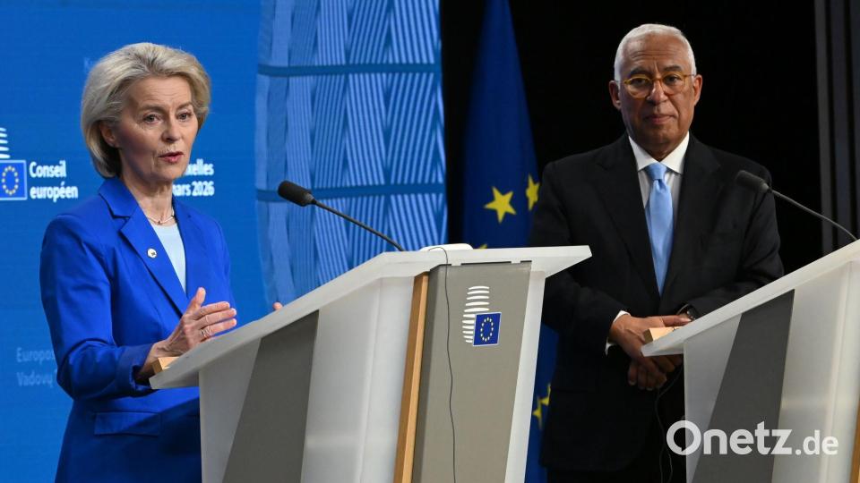 Kommissionspräsidentin Ursula von der Leyen und Ratspräsident António Costa müssen auf Merz' Brief reagieren. (Archivbild) Bild: Markus Lenhardt/dpa