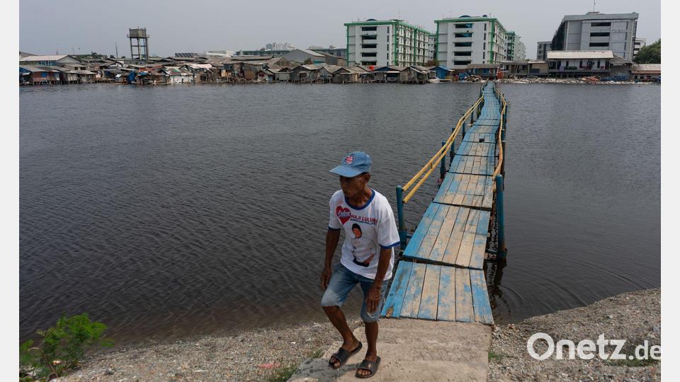 Das Viertel Muara Baru von Jakarta liegt unter dem Meeresspiegel und ist oft von Überschwemmungen betroffen. Bild: Fauzan Ijazah/dpa