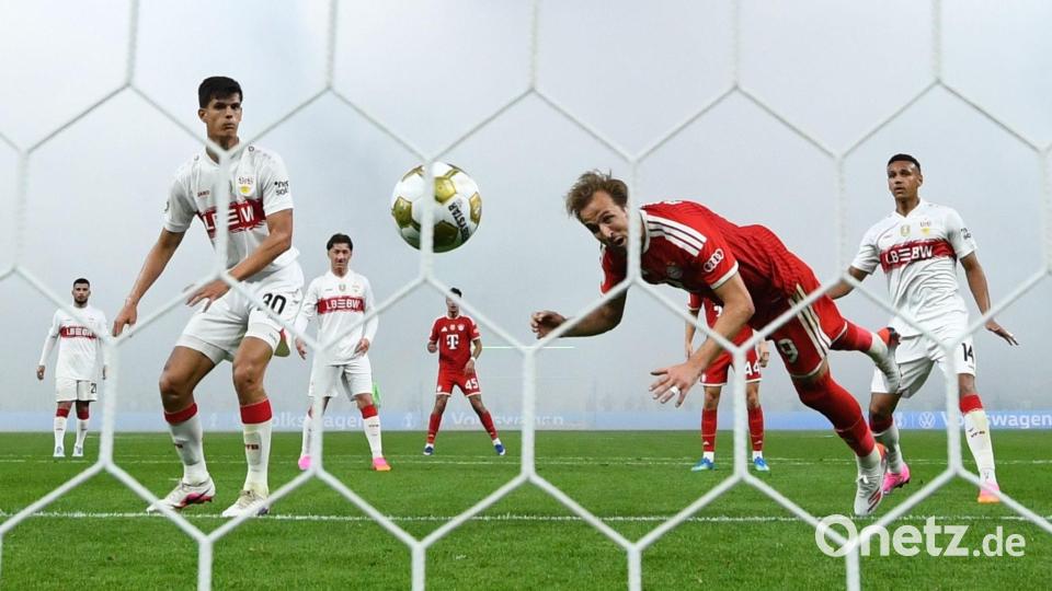 Harry Kane schlägt zum ersten Mal zu im Pokalfinale - 1:0. Bild: Tom Weller/dpa