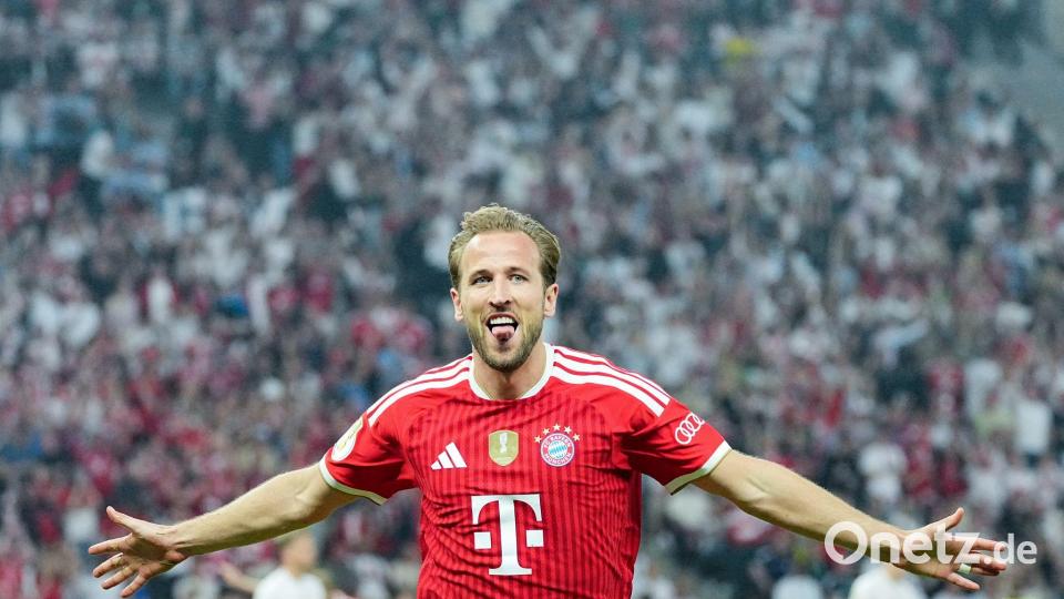 Der erste Streich beim Final-Hattrick: Harry Kane beim Torjubel nach dem 1:0. Bild: Michael Kappeler/dpa
