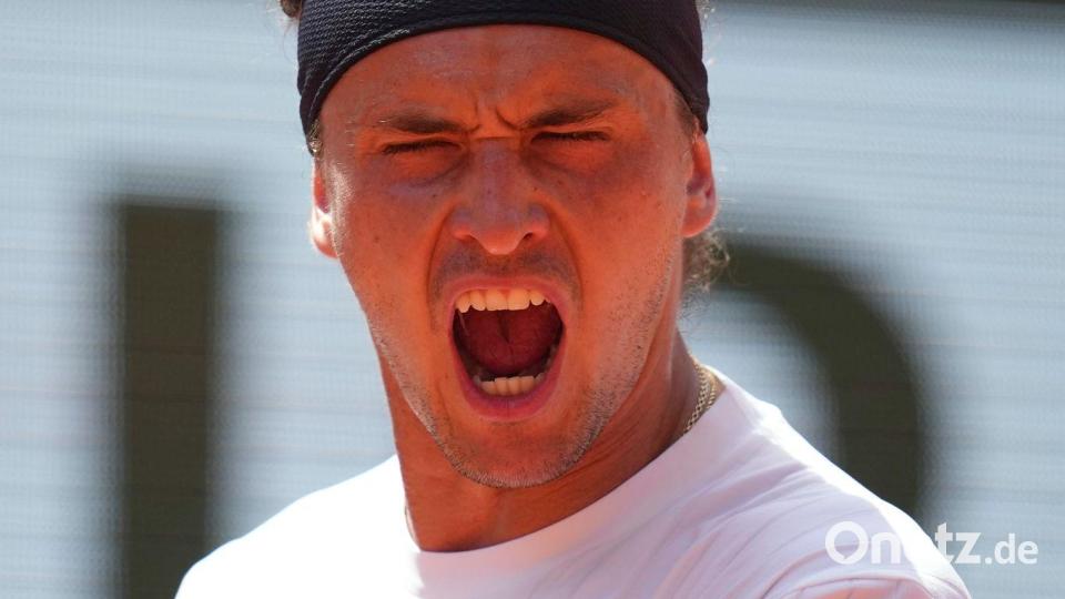 Die Emotionen müssen raus bei Alexander Zverev. Bild: Christophe Ena/AP/dpa