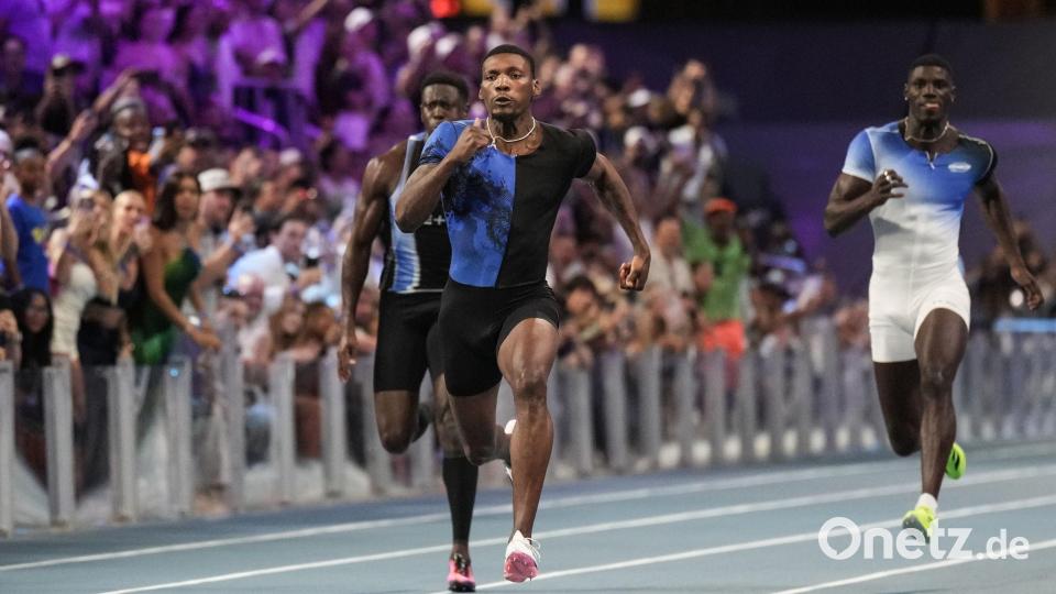 Fred Kerley gewann das 100 Meter Rennen, verfehlte den angepeilten Weltrekord aber deutlich. Bild: Jae C. Hong/AP/dpa