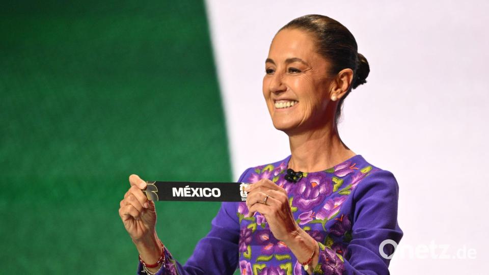 Claudia Sheinbaum war auch bei der WM-Auslosung dabei. (Archivbild) Bild: Mandel Ngan/POOL AFP/AP/dpa