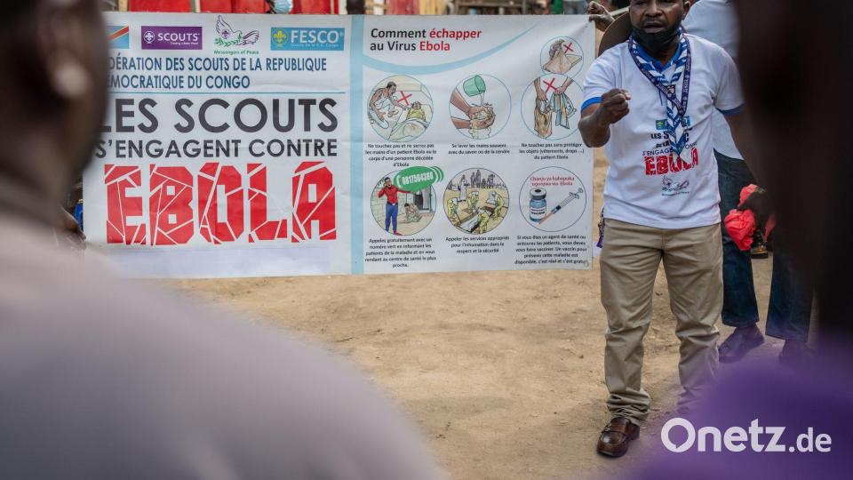 Die Ebola-Zahlen im Kongo steigen - bei der Bevölkerung wird Aufklärung über die Krankheit und Ansteckungsgefahren betrieben (Archivbild) Bild: Moses Sawasawa/AP/dpa