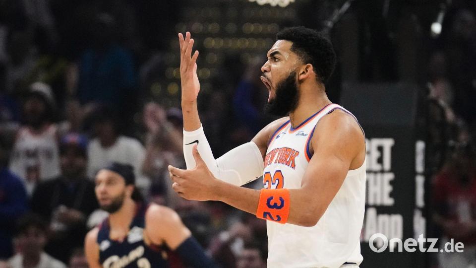 Karl-Anthony Towns führte die Knicks im vierten Spiel gegen Cleveland an. Bild: Sue Ogrocki/AP/dpa