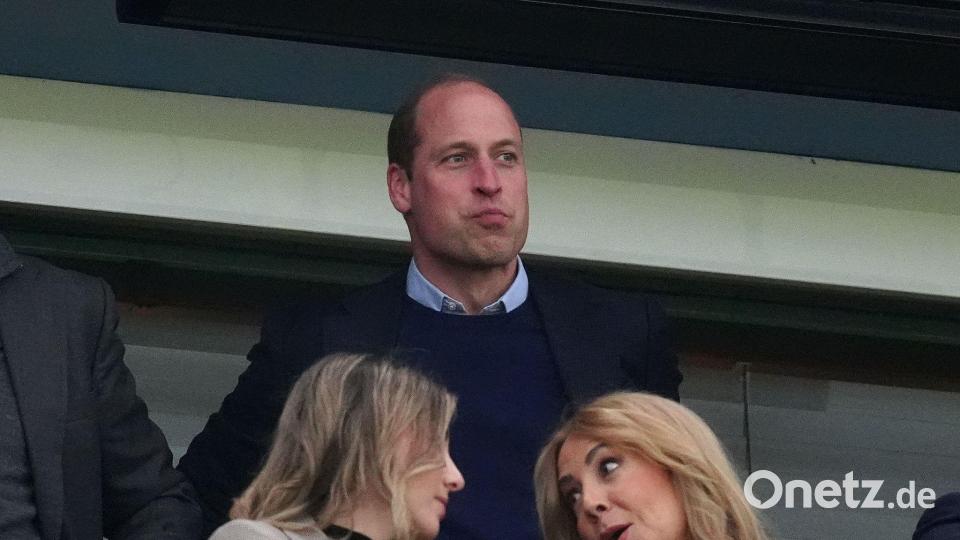 Royaler Besuch: Villa-Fan Prince William sah ein Conference-League-Spiel. (Archivbild) Bild: David Davies/PA Wire/dpa