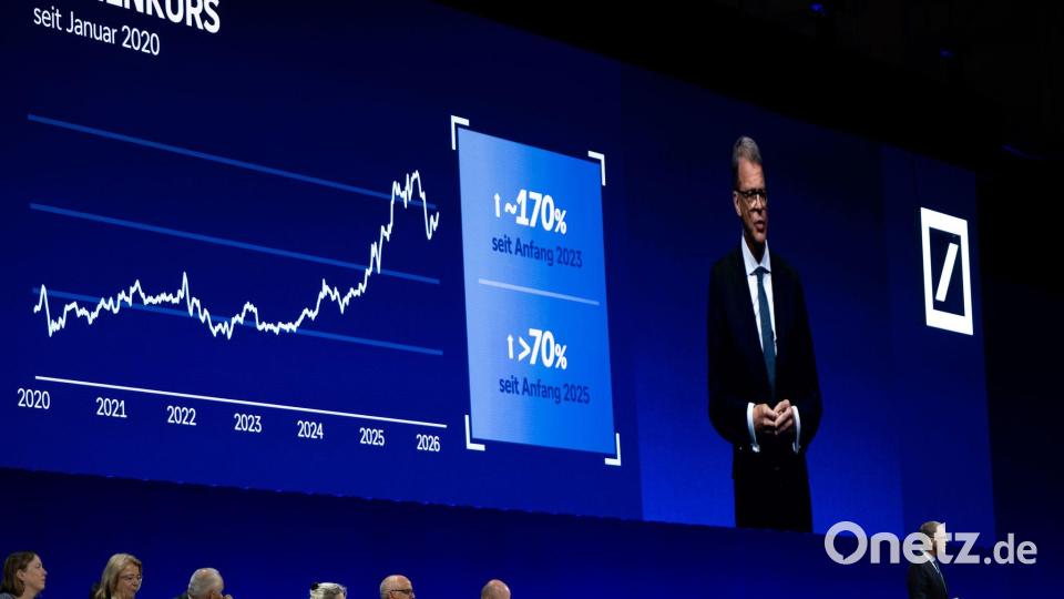 2025 hatte die Deutsche Bank mit gut 9,7 Milliarden Euro das höchste Vorsteuerergebnis ihrer Geschichte erzielt. Bild: Florian Wiegand/dpa