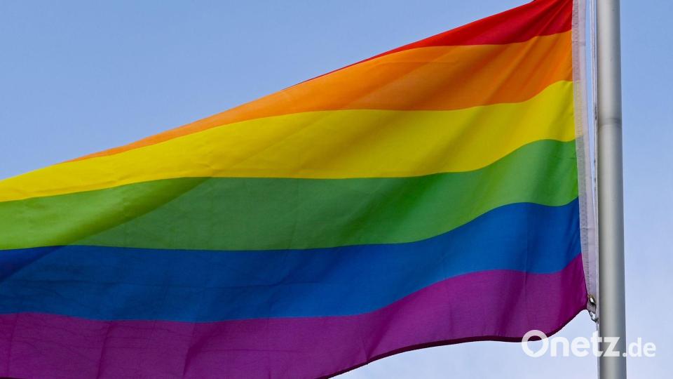 Die Regenbogenfahne gilt als Flagge der queeren Community. (Symbolbild) Bild: Patrick Pleul/dpa-Zentralbild/dpa
