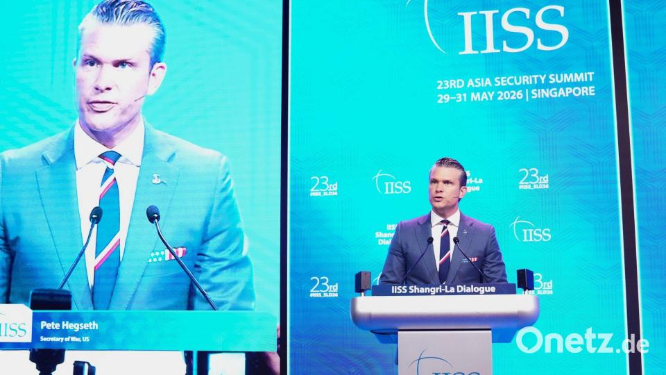 Hegseth hat Europa in Singapur scharf kritisiert. Bild: Achmad Ibrahim/AP/dpa