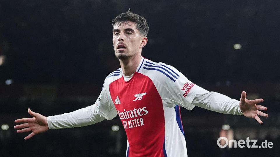 Kai Havertz strebt mit dem FC Arsenal den Sieg in der Champions League an. (Archivbild) Bild: Adam Davy/PA Wire/dpa