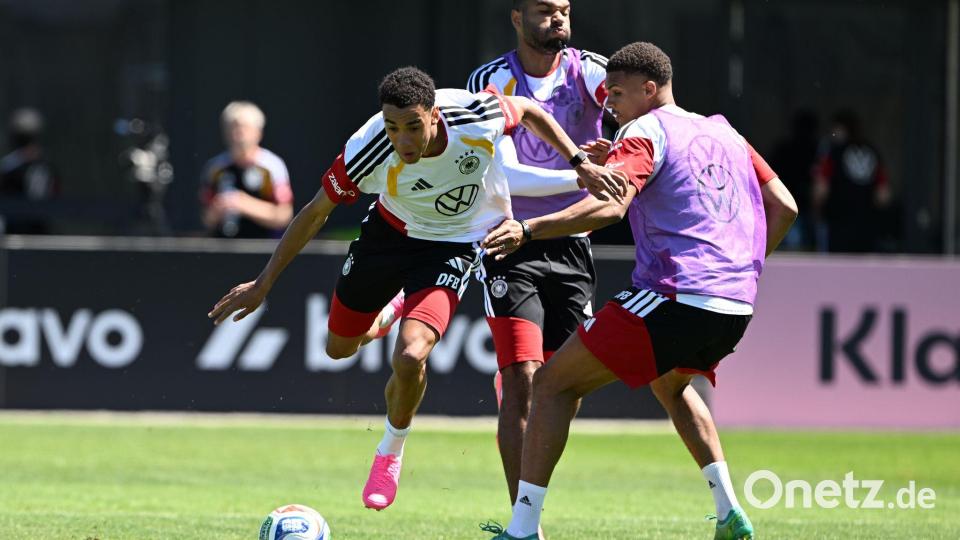 Jamal Musiala, Jonathan Tah und Malick Thiaw hätte auch für andere Länder spielen können. Bild: Federico Gambarini/dpa