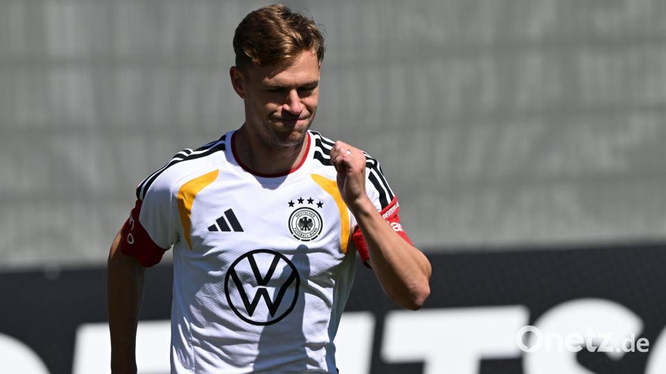 DFB-Kapitän Joshua Kimmich trainiert im Camp der Nationalmannschaft. Bild: Federico Gambarini/dpa