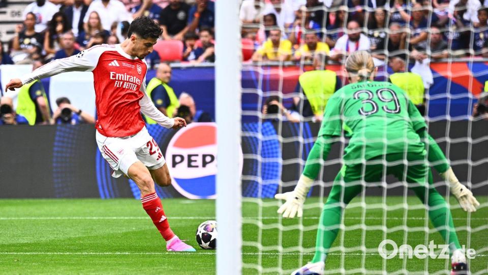 Hammer aus spitzem Winkel: Havertz eiskalt vor dem Tor. Bild: Tom Weller/dpa