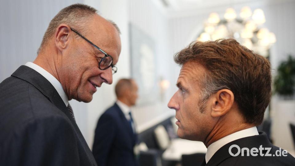 Merz und Macron starten beim EU-Westbalkan-Gipfel eine gemeinsame Initiative. Bild: Kay Nietfeld/dpa
