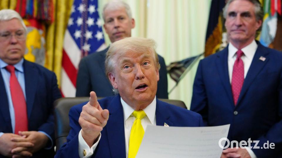 US-Präsident Donald Trump will sich in New York zumindest ein NBA-Finalspiel anschauen. Bild: Julia Demaree Nikhinson/AP/dpa