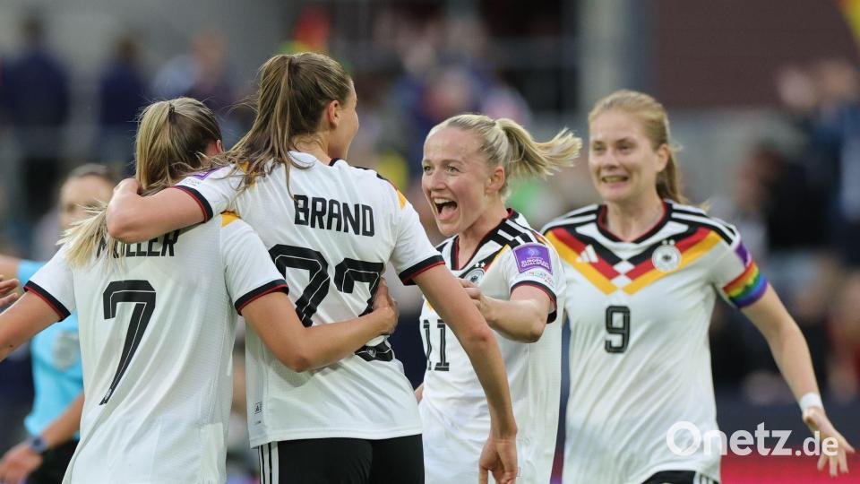 Große Freude: Die deutschen Fußballerinnen fahren zur WM 2027 nach Brasilien. Bild: Rolf Vennenbernd/dpa