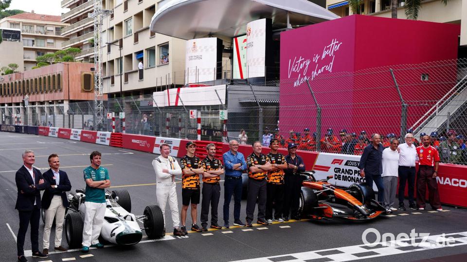 McLaren feiert sich in Monte-Carlo für 1.000 Rennen in der Formel 1. Bild: David Davies/PA Wire/dpa